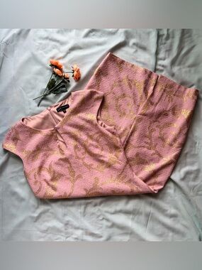 Jax Black Label Metallic Gold & Blush Pink Brocade Sheath Dress